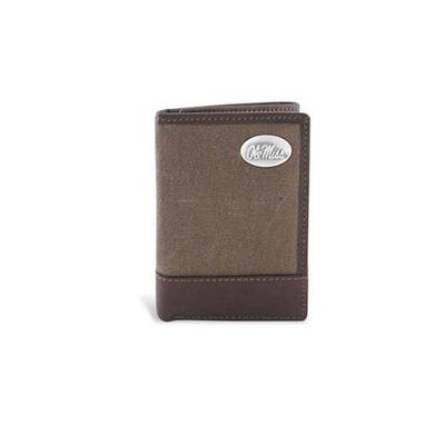 CANVAS LEATHER TRI-FOLD WALLET