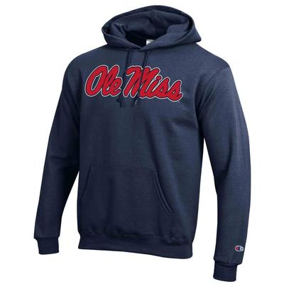 SCRIPT OM POWERBLEND FLEECE HOOD MIDNIGHT_NAVY