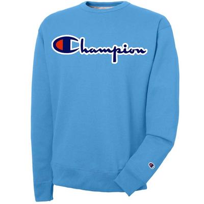 champion light blue crewneck sweatshirt