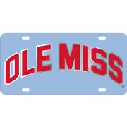 LASER LT BLUE SIL RED OM LICENSE PLATE