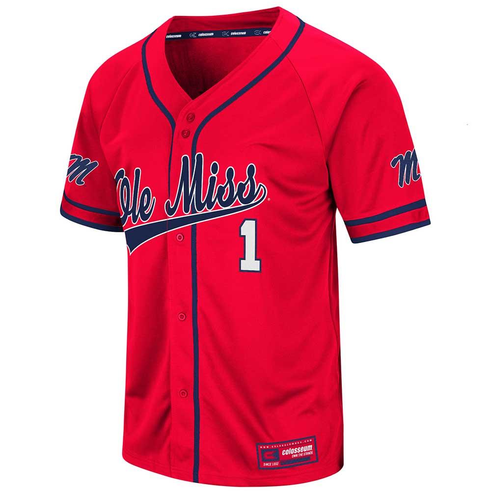 ole miss red baseball jersey