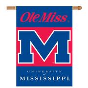 OLE MISS REBELS 2-SIDED 28X40 BANNER W POLE SLEEVE