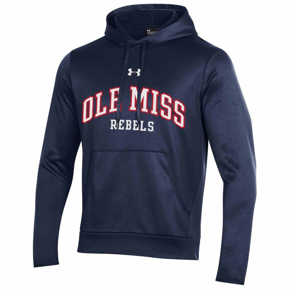 OLE MISS REBELS ARMOUR FLEECE PULLOVER HOOD