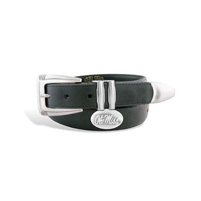 OLE MISS CONCHO TIP LEATHER BELT