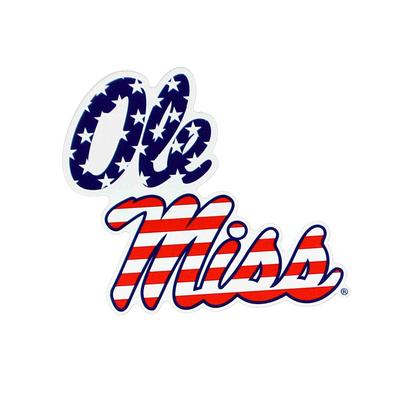 6IN STACKED OLE MISS AMERICAN FLAG MAGNET