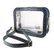 OLE MISS CAMERA CROSSBODY FAUX SNAKE SKIN CLEAR PURSE