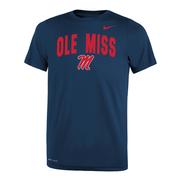 OLE MISS NIKE YOUTH DRI-FIT LEGEND 2.0 SS TEE