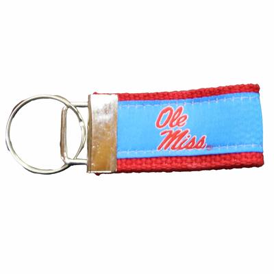 OLE MISS NYLON KEY CHAIN LIGHT_BLUE_RED