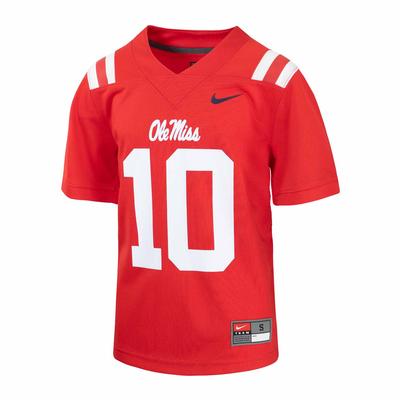 KIDS OLE MISS NO 10 FOOTBALL JERSEY