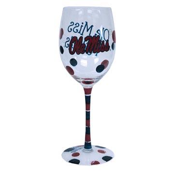 OLE MISS WINE GLASS