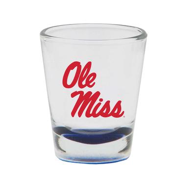 OLE MISS 1.5 OZ BLUE BOTTOM SHOT GLASS