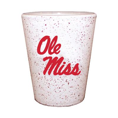 1.5 OZ OLE MISS SPECKLED GRANITE SHOT GLASS