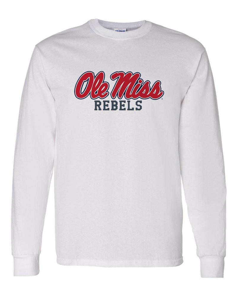 Champion Ole Miss Rebels Long Sleeve Baseball Jersey Shirt Youth Boys XL  Red