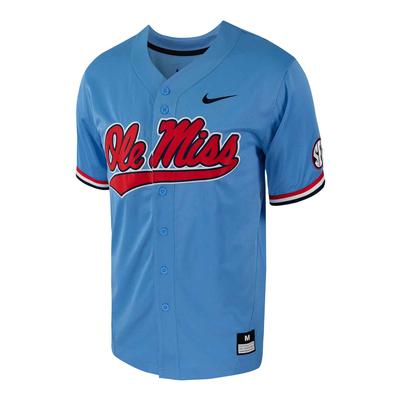 OLE MISS FULL BUTTON BASEBALL JERSEY