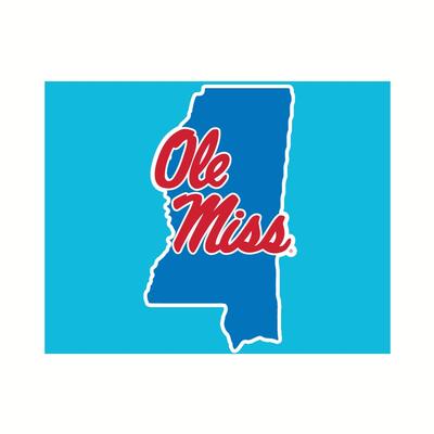 6IN STACKED OLE MISS MISSISSIPPI OUTLINE DECAL