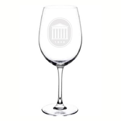 19OZ ETCHED OLE MISS LYCEUM WINE GLASS