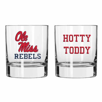 OLE MISS REBELS 14OZ ROCKS GLASS