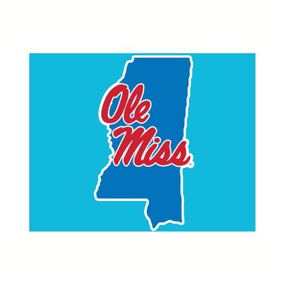 12IN STACKED OLE MISS MISSISSIPPI OUTLINE DECAL