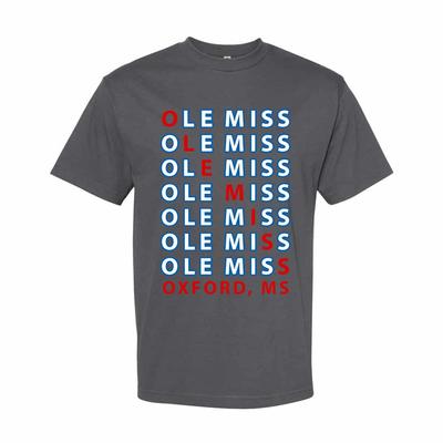 OLE MISS STACKED REPEAT TEE