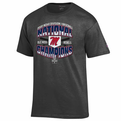 CLEARANCE OLE MISS CWS CHAMPIONS LOCKER ROOM TEE GRANITE_HEATHER