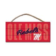 CLEARANCE 10X5 OLE MISS REBELS M WOOD PLANK HANGING SIGN