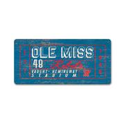 3X3 OLE MISS REBELS VAUGHT LONG WOOD MAGNET