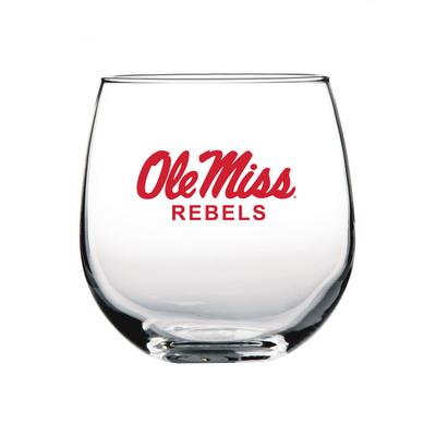 OLE MISS REBELS STEMLESS RED WINE GLASS