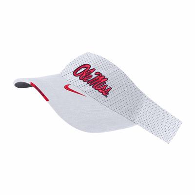 OLE MISS NIKE SIDELINE DRI FIT VISOR WHITE