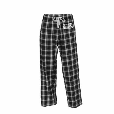 OLE MISS REBELS UNISEX FLANNEL PANT BLACK_PLAID