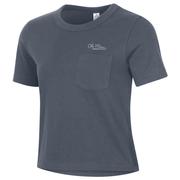 OLE MISS HEAVYWEIGHT RECYCLED POCKET CROP SS TEE