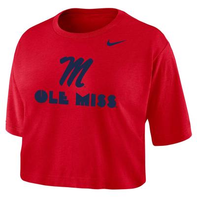 SS OLE MISS DRI-FIT COTTON CROP TEE