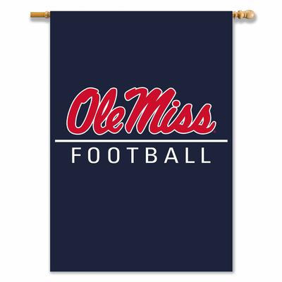 NAVY 28X40 OLE MISS FOOTBALL BANNER