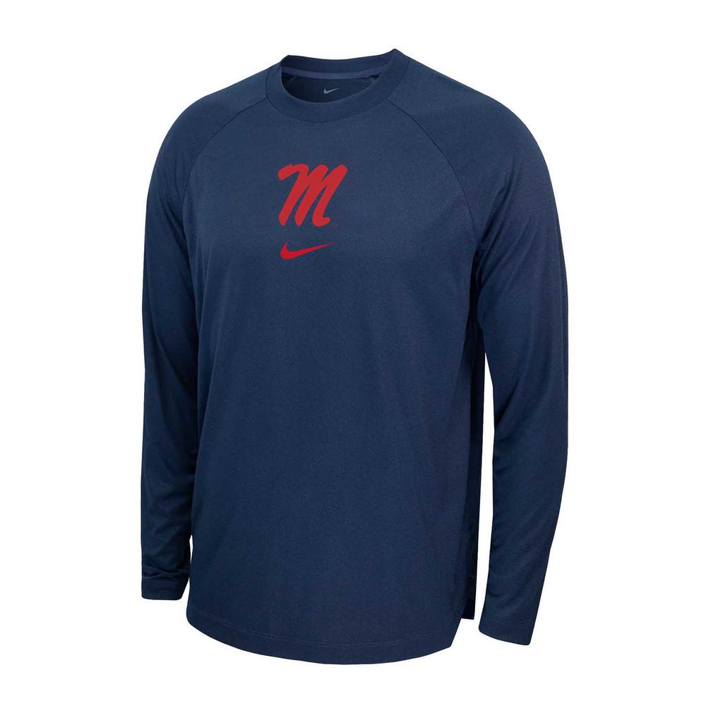 OLE MISS NIKE BASKETBALL SPOTLIGHT LS TOP