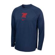 OLE MISS NIKE BASKETBALL SPOTLIGHT LS TOP