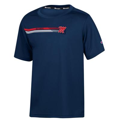 OLE MISS SCRIPT M STADIUM COLLECTION POLY TEE