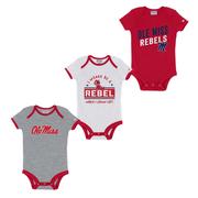 OLE MISS INFANT 3 PACK BODYSUIT SET