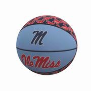 OLE MISS M LOCKUP MINI RUBBER BASKETBALL