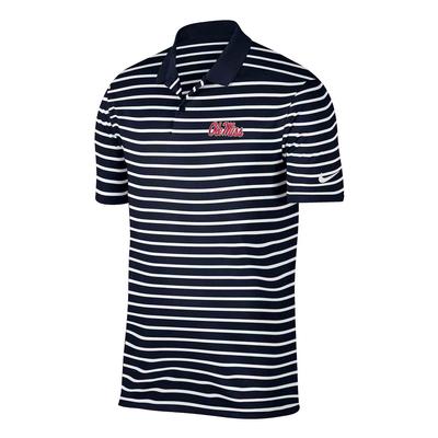 OLE MISS SCRIPT NIKE VICTORY STRIPE POLO NAVY