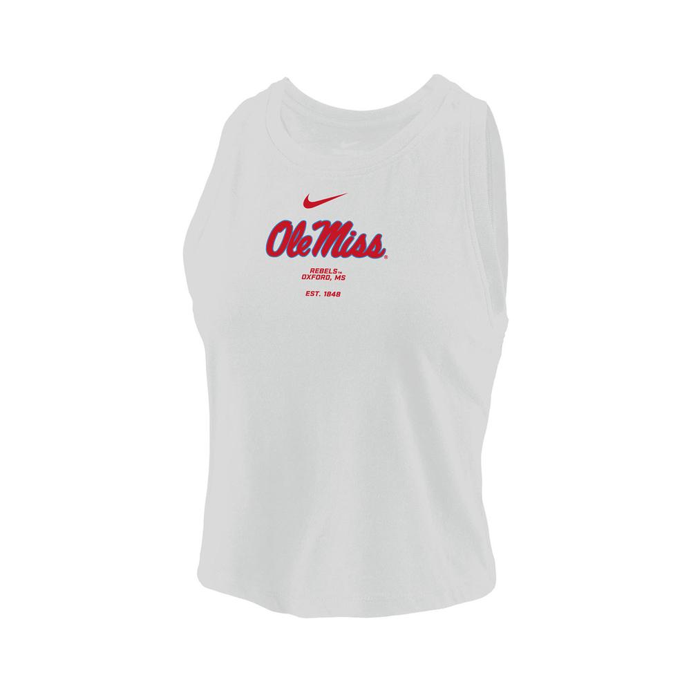 OLE MISS DRI-FIT COTTON CROP TANK