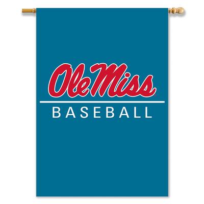 LT BLUE 28X40 OLE MISS BASEBALL BANNER