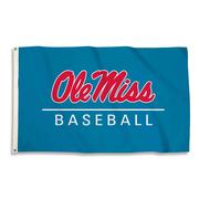 LT BLUE 3X5 OLE MISS BASEBALL FLAG