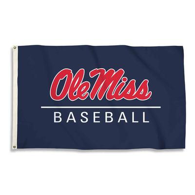 NAVY 3X5 OLE MISS BASEBALL FLAG