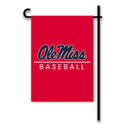 RED OLE MISS BASEBALL GARDEN FLAG