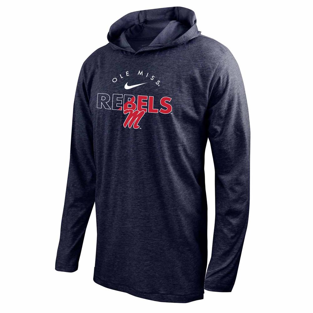 OLE MISS DRI-FIT COTTON LS HOODIE TEE