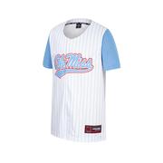 YOUTH PIN STRIPE OLE MISS BASEBALL JERSEY