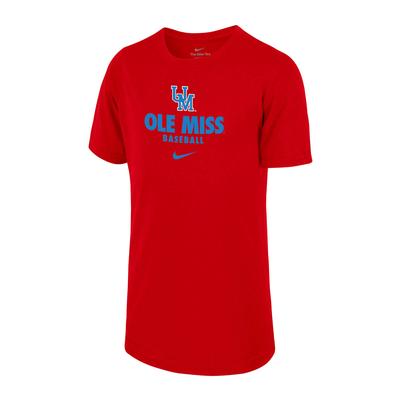 NIKE UM OLE MISS BASEBALL LEGEND SS YOUTH TEE