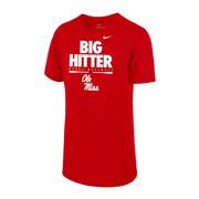 NIKE BIG HITTER REBEL BASEBALL SS LEGEND YOUTH TEE