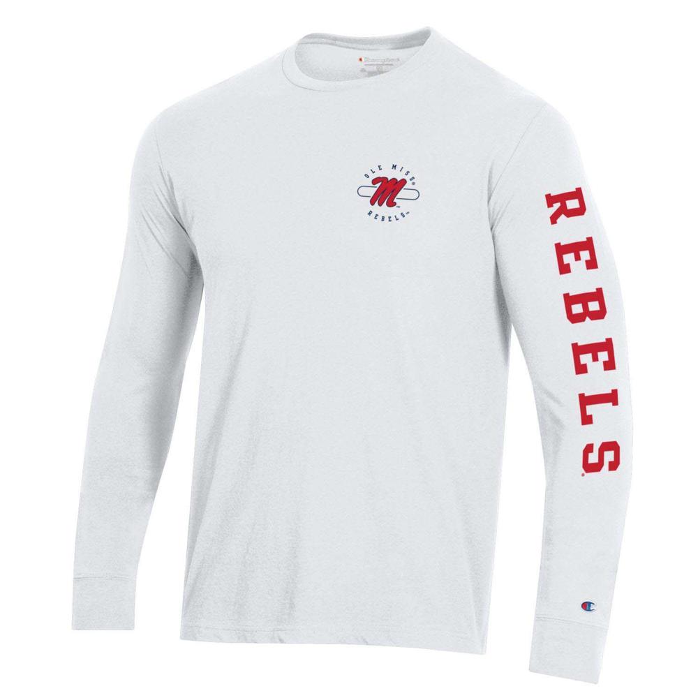 OLE MISS MENS LONG SLEEVE COTTON BLEND TEE