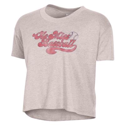 OLE MISS BASEBALL HEADLINER CROP TEE