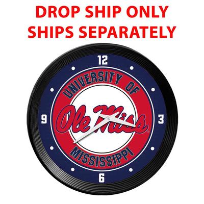 OLE MISS REBELS: RIBBED FRAME WALL CLOCK